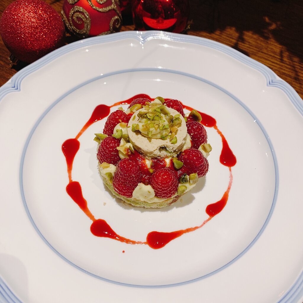 macaron pistache framboos