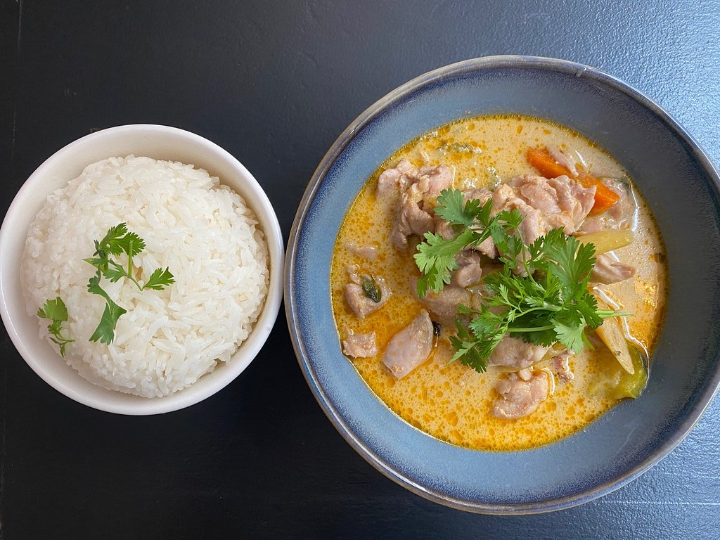 poulet au curry vert