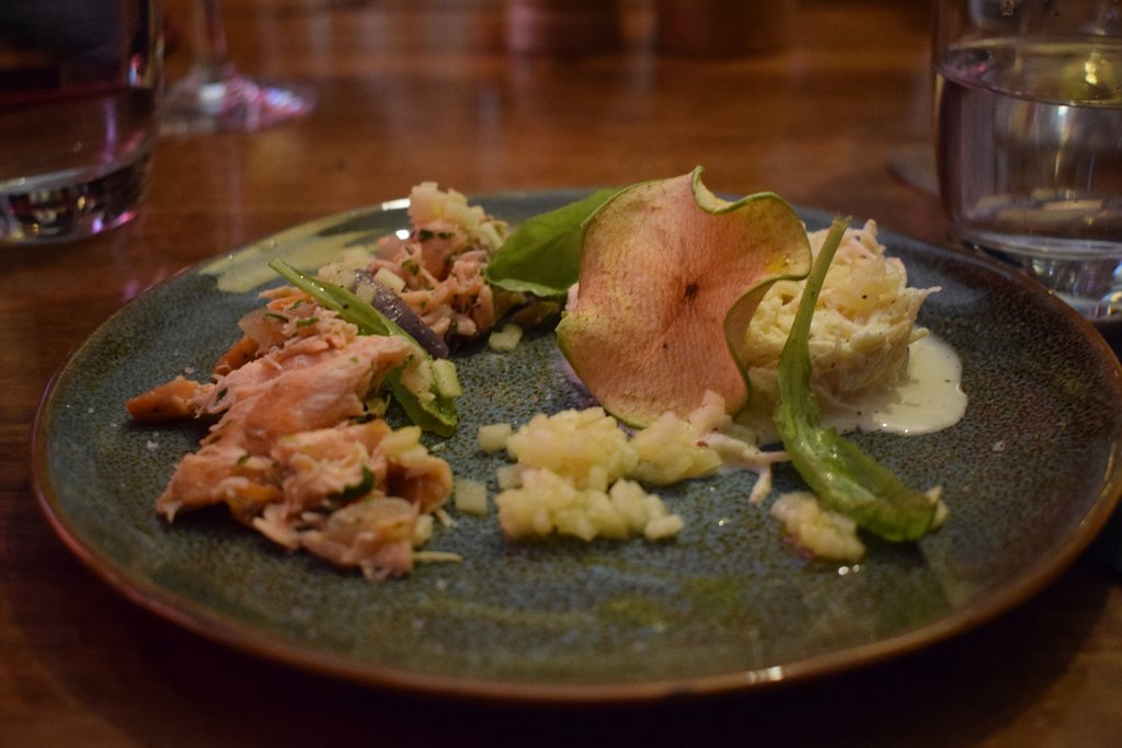salmon with celery salad